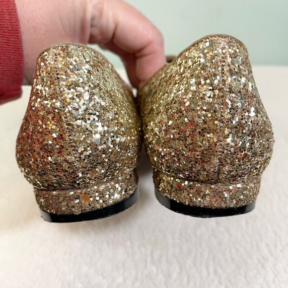 Shoedazzle Women's Avery Pointed Glitter Flat Pink Gold Ombre Loafers Size 6.5 - Picture 7 of 9